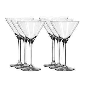 6x Cocktail/martini glazen transparant 260 ml Specials serie - 26 cl - Cocktail glazen - Cocktails drinken - Cocktailglazen van glas