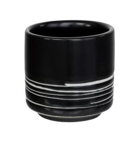 Tokyo Design Studio Zwart/Witte Sake kop - Black Maru - 4.5 x 5cm 50ml