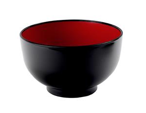 Tokyo Design Studio Zwart/Rode kom - Lacquerware - 13.3 x 8.3cm