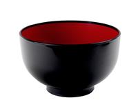 Tokyo Design Studio Zwart/Rode kom - Lacquerware - 15.9 x 9.5cm