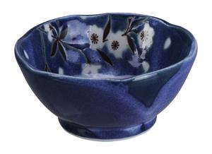 Tokyo Design Studio Blauw/Witte Kom - Blue Sakura - 9x4cm 100ml