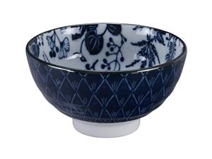 Tokyo Design Studio Blauw/Witte Kom Crane - Flora Japonica - 12 x 6.3cm 300ml