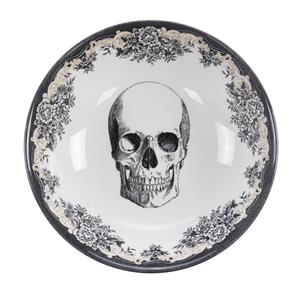 Tokyo Design Studio Zwart/Witte kom - Skull Design - 19 x 5cm 700ml