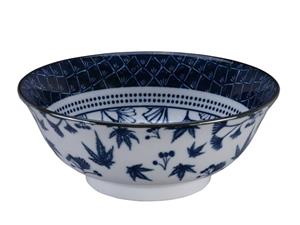 Tokyo Design Studio Blauw/Witte Kom Ginko - Flora Japonica - 20.3 x 8cm 1000ml