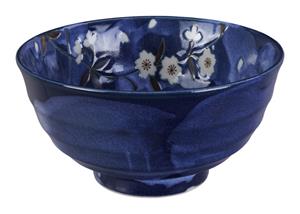 Tokyo Design Studio Blauw/Witte Tayo Kom - Blue Sakura - 17x9cm 900ml