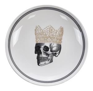 Tokyo Design Studio Zwart/Witte kom - Skull Design - 24,5 x 3,5cm 1000ml