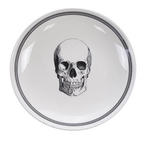 Tokyo Design Studio Zwart/Witte kom - Skull Design - 24,5 x 3,5cm 1000ml