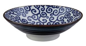 Tokyo Design Studio Wit/Blauwe Kom - Mixed Bowl - 24.5 x 7.5cm 1400ml