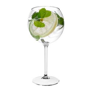 Santex Rode wijn/gin tonic ballon glazen transparant 650 ml van onbreekbaar kunststof - Herbruikbaar - Wijnen wijnliefhebbers drinkglazen - Wijn/Gin Tonic drinken