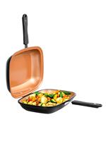 LIVINGTON Bratpfanne »Black Doubletta Basic Set«, Aluminium (1-tlg), 2-in1 Wendepfanne, Induktion