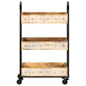 vidaxl Keukentrolley 3-laags 46x30x76 cm massief mangohout