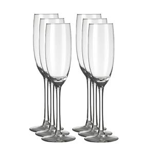 6x Champagneglazen/flutes transparant Plaza 190 ml -19 cl - Champagne glazen - Champagne drinken - Champagneglazen van glas