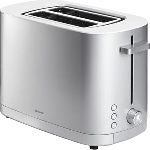 Zwilling - Enfinigy - Toaster mit 2 Schlitzen (1000 w, herausnehmbarer Baguette-Einsatz und herausnehmbares Krümelfach), Farbe Silber