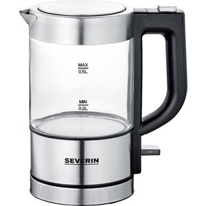 Severin WK3472 Glaswaterkoker 0.5L 1000W RVS/Zwart