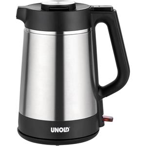 unold BLITZKOCHER Thermo Wasserkocher schnurlos Edelstahl, Schwarz