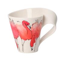 Beker met oor (geschenkverpakking) NewWave Caffè Rode flamingo