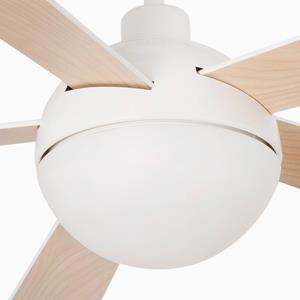 farobarcelona LED Deckenventilator IZARO Ø 132cm 5 Flügel IP20 Weiß-Glänzend, Weiß - FARO BARCELONA