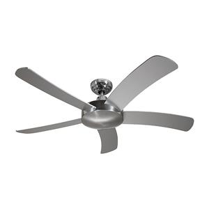 Plafondventilator FALCETTO, zonder afstandsbediening, aluminiumkleurig gelakt / aluminium gepolijst