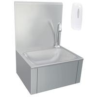 vidaxl Handwaschbecken mit Wasserhahn und Seifenspender Edelstahl - 