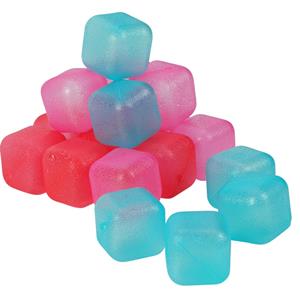 18x Plastic herbruikbare ijsklontjes/ijsblokjes gekleurd -