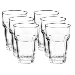 6x Longdrinkglazen 370 ml - 37 cl - Longdrink glazen - Water/sap/koffie/thee glazen - Longdrink glazen van glas