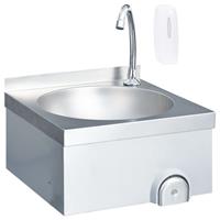vidaxl Handwaschbecken mit Wasserhahn und Seifenspender Edelstahl - 