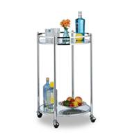 Relaxdays Servierwagen rund Silber silber