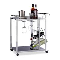 Relaxdays Servierwagen Glas BARON silber
