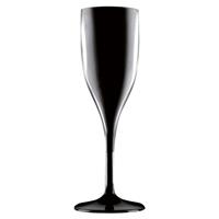 Santex Champagneglazen/prosecco flutes zwart 150 ml van onbreekbaar kunststof - Champagne serveren - Champagneflutes - Champagneglazen