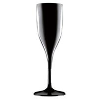 Champagneglazen/prosecco flutes zwart 150 ml van onbreekbaar kunststof - Champagne serveren - Champagneflutes - Champagneglazen