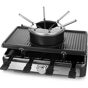 Emerio Raclette RG 124930, 3 in 1 Raclette, Grill und Fondue Set, 1300 W