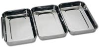 3-tlg. Edelstahl Panier-Schalen Set 23x15x3cm silber