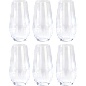 6x Longdrink sapglazen/waterglazen 58 cl/580 ml van kristalglas - Kristalglazen - Longdrinkglazen - Drinkglazen