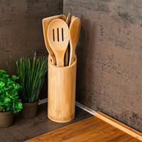 Relaxdays K&uuml;chenhelfer Set 7tlg. Bambus hellbraun