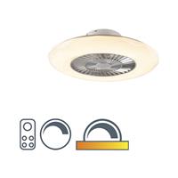 qazqa Deckenventilator silber inkl. LED mit dimmbarem Sterneffekt - Clima - 