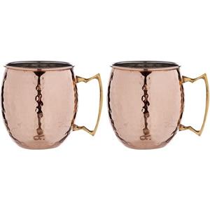 Cosy & Trendy 2x Cocktailbeker/cocktailglas Moscow Mule 450 ml koper - Cocktailglazen