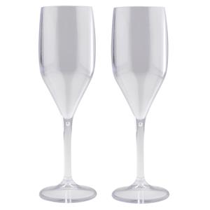 Santex Set van 2x stuks champagneglazen/prosecco flutes transparant 150 ml van onbreekbaar kunststof - Champagneglazen