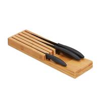 Relaxdays Messerorganizer Bambus 5 Messer natur  Erwachsene