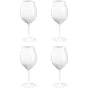 Santex 4x Witte of rode wijn wijnglazen 51 cl/510 ml van onbreekbaar wit kunststof - herbruikbaar