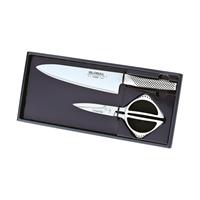 Global GKS-2210 Kochmesser 20 cm & Küchenschere 21 cm Set 2-tlg. aus Cromova 18 Stahl