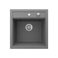 BERGSTRÖM Granit Spüle Küchenspüle Einbauspüle Spülbecken 490x500mm Grau - 