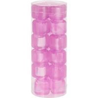 18x Plastic herbruikbare roze ijsklontjes/ijsblokjes gekleurd - Kunststof ijsblokjes roze - Verkoeling artikelen - Gekoelde drankjes maken
