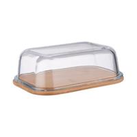 Butlers BAMBOO Butterdose mit Glasdeckel L 17,5 x B 13cm Butterdosen natur