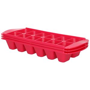 Forte Plastics 3x stuks IJsblokjes/ijsklontjes bakjes roze 29 x 11 cm - ijsklontjes maken