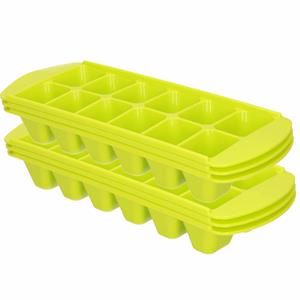 Forte Plastics 6x stuks Ijsblokjes/ijsklontjes bakjes groen 29 x 11 cm - ijsklontjes maken