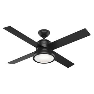 HUNTER FANS Deckenventilator Loki Schwarz 132 cm mit Licht
