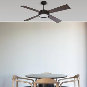 FARO BARCELONA Energiespar Deckenventilator Hydra Schwarz mit LED - 