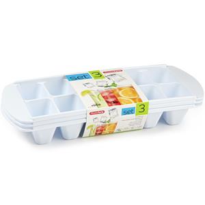 Forte Plastics 3x stuks IJsblokjes/ijsklontjes bakjes wit 29 x 11 cm - ijsklontjes maken