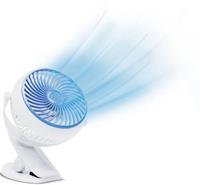 MediaShop Livington Go Fan Tafelventilator 2 W, 3 W, 4 W (l x b x h) 150 x 186 x 80 mm Wit