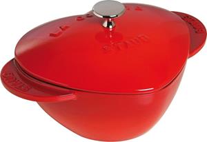 Gietijzeren braadpan 20 cm / 1,75 l, Hart, Kersenrood - La Cocotte - Staub